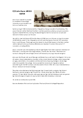 A preview of a PDF biography for Evans, John